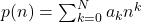 p(n) = \sum_{k=0}^{N}a_k n^k
